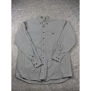 Lucchese Shirt Mens Large Black Gingham Check Classic‎ Button Up Western